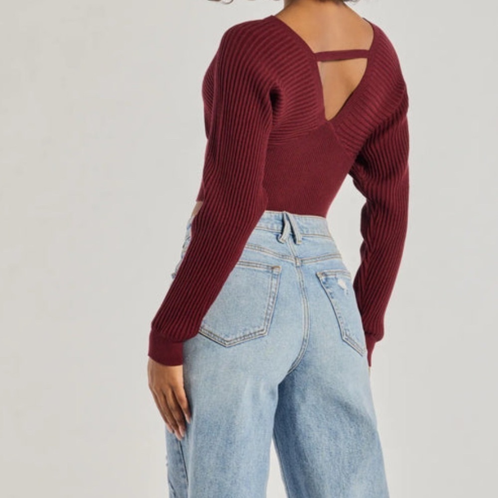Windsor Feeling Cozy Ribbed Knit Long Sleeve Top